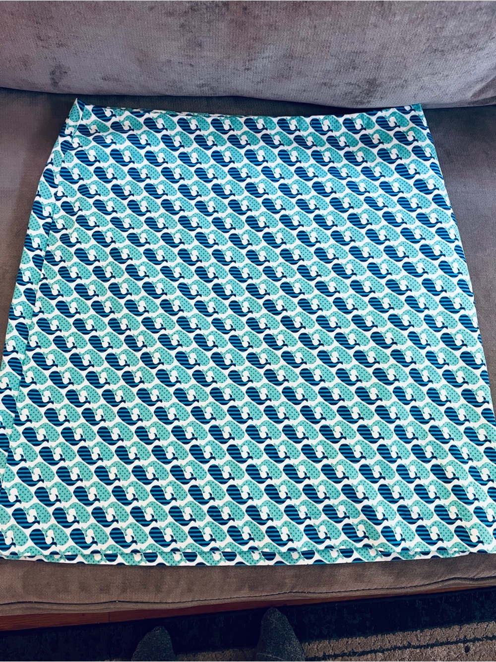 Talbots Blue and Green Geometric Mini Skirt